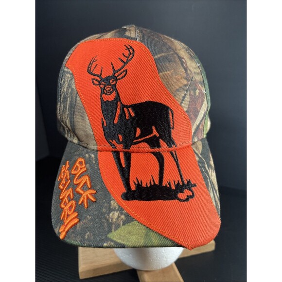 Camo Buck Fever Outdoor Hunting Retro Adjustable Curve Bill Hat Cap - Picture 1 of 6